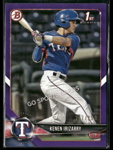 2018 Bowman Draft Purple /250 Kenen Irizarry #BD-140 RC