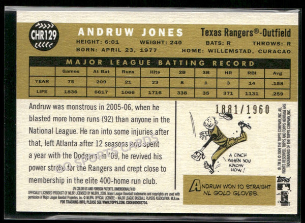 2009 Topps Heritage Chrome 1881 /1960 Andruw Jones #CHR129