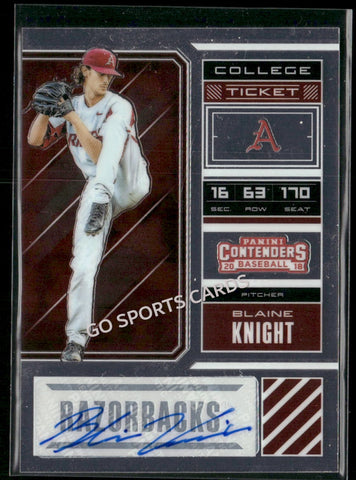 2018 Panini Elite Extra Edition Autograph /99 Blaine Knight #77 Auto RC