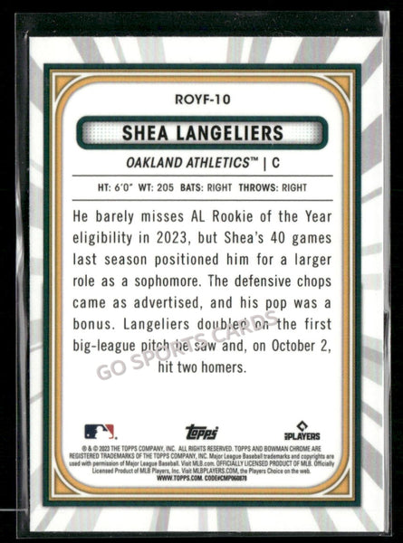 2023 Bowman Chrome ROY Favorites Mega Mojo Refractor Shea Langeliers #ROYF-10 RC