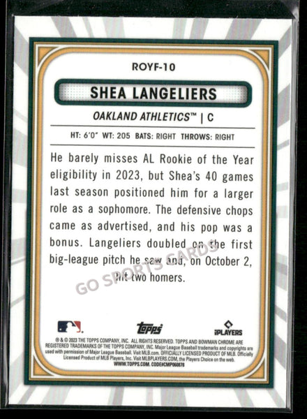 2023 Bowman Chrome ROY Favorites Mega Mojo Refractor Shea Langeliers #ROYF-10 RC