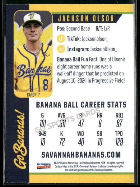 2025 Savannah Bananas Jackson Olson