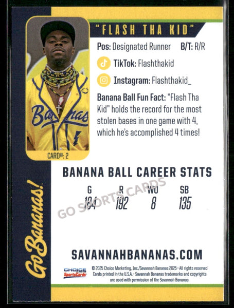 2025 Savannah Bananas Flash Tha Kid