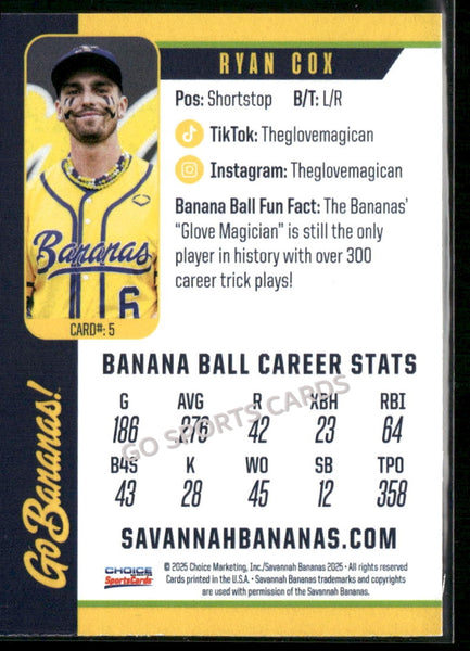 2025 Savannah Bananas Ryan Cox