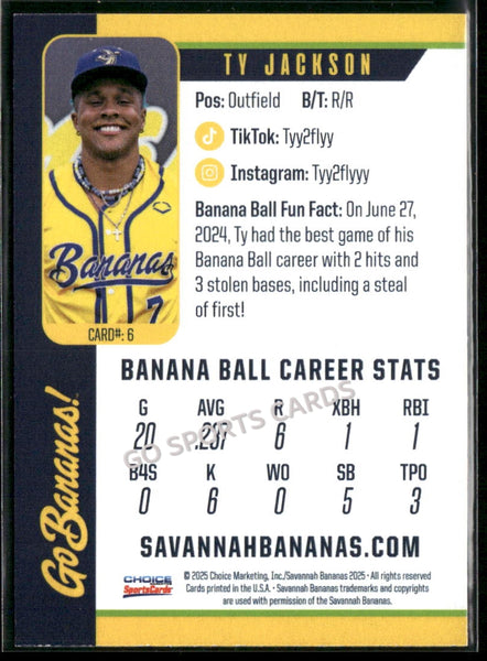 2025 Savannah Bananas Ty Jackson