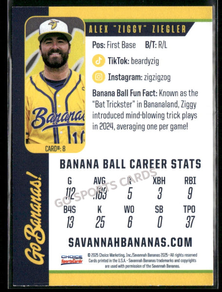 2025 Savannah Bananas Alex Ziggy Ziegler