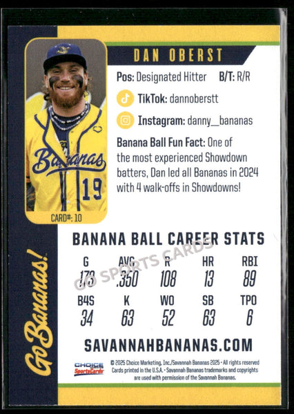 2025 Savannah Bananas Dan Oberst