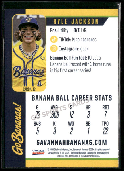 2025 Savannah Bananas Kyle Jackson