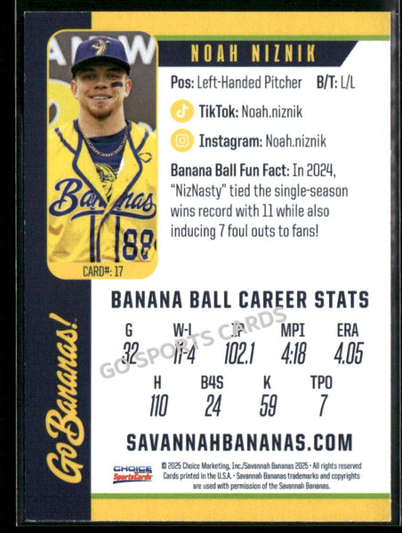 2025 Savannah Bananas Noah Niznik