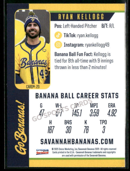 2025 Savannah Bananas Ryan Kellogg
