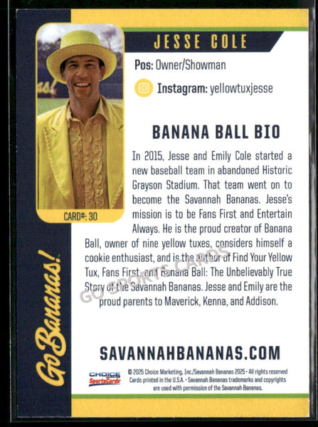 2025 Savannah Bananas Jesse Cole