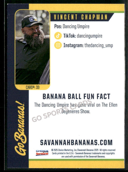 2025 Savannah Bananas Vincent Chapman