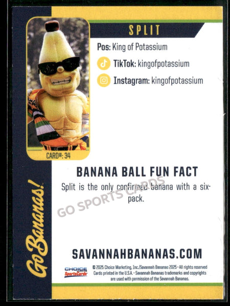 2025 Savannah Bananas Split Mascot