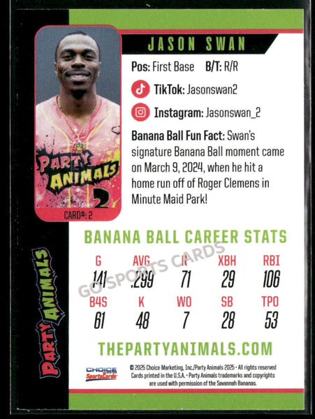 2025 Party Animals Savannah Bananas Jason Swan