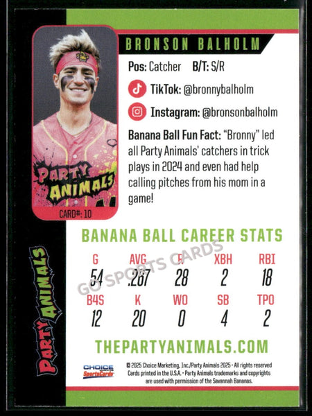 2025 Party Animals Savannah Bananas Bronson Balholm