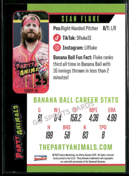 2025 Party Animals Savannah Bananas Sean Fluke
