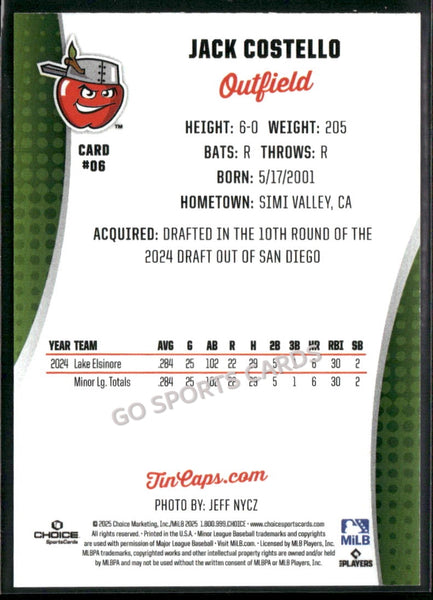 2025 Fort Wayne TinCaps Jack Costello