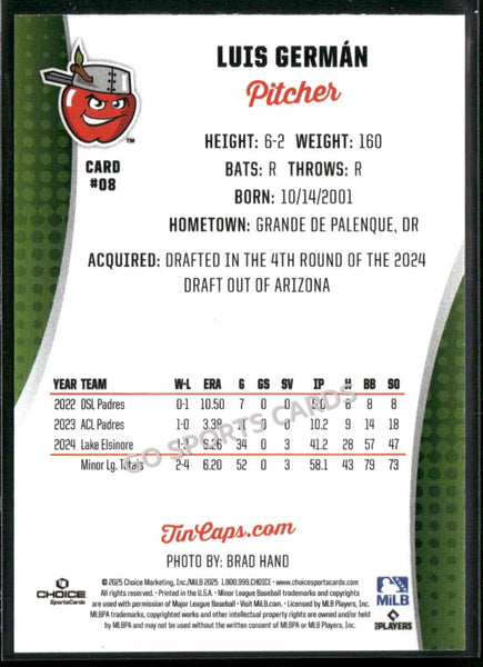 2025 Fort Wayne TinCaps Luis German