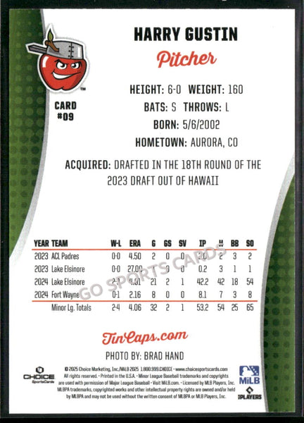 2025 Fort Wayne TinCaps Harry Gustin