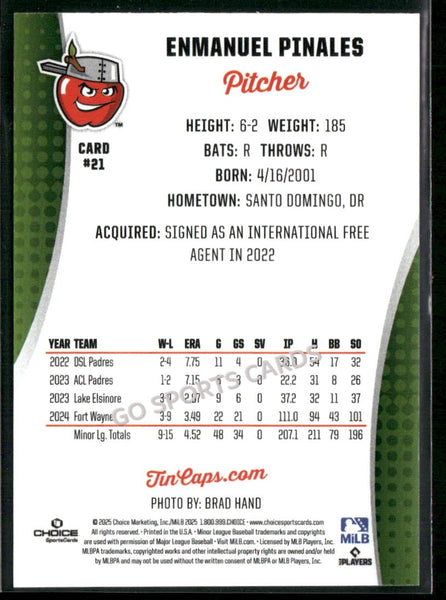 2025 Fort Wayne TinCaps Enmanuel Pinales