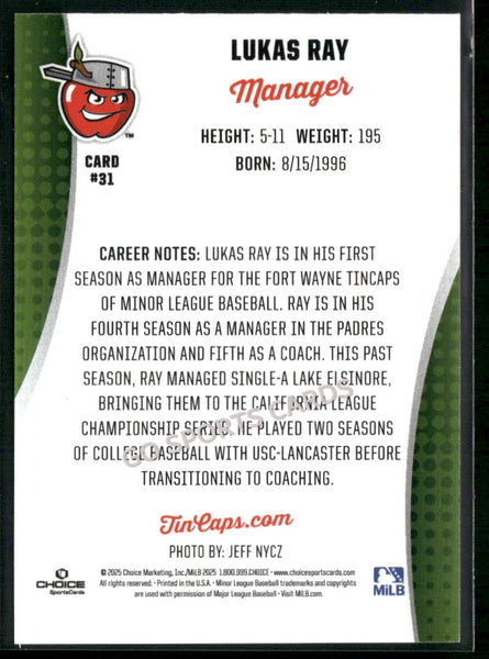 2025 Fort Wayne TinCaps Lukas Ray