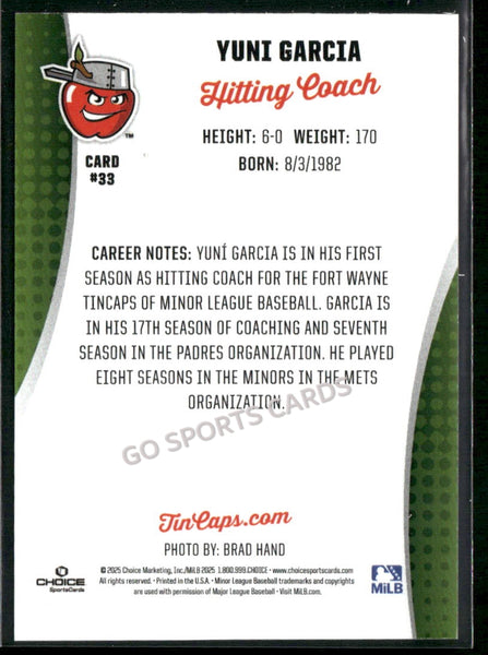 2025 Fort Wayne TinCaps Yuni Garcia