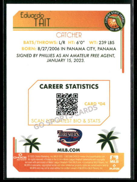 2025 Florida State League Top Prospects Eduardo Tait