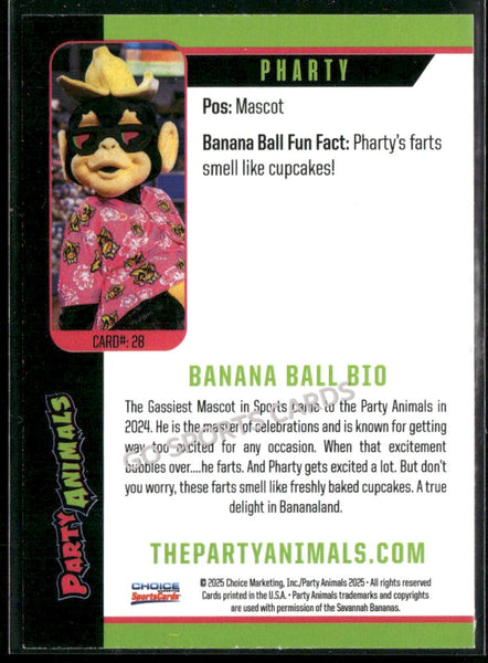 2025 Party Animals Savannah Bananas Pharty Mascot