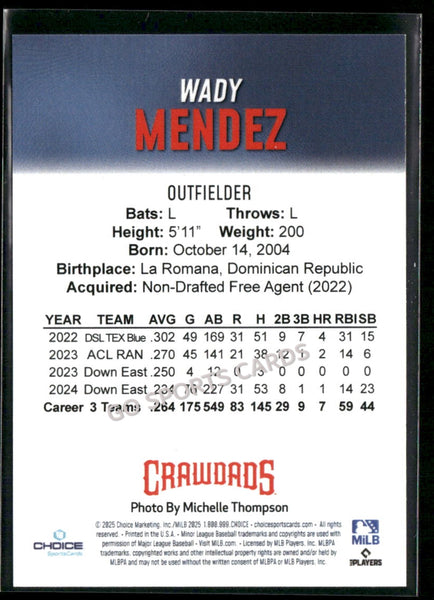 2025 Hickory Crawdads 1st Wady Mendez