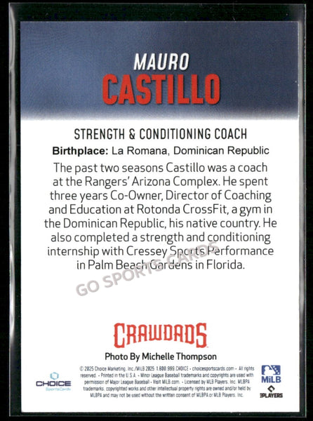 2025 Hickory Crawdads 1st Mauro Castillo
