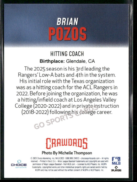 2025 Hickory Crawdads 1st Brian Pozos