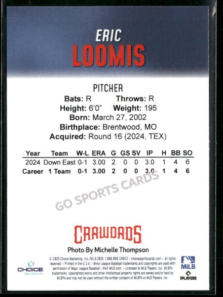 2025 Hickory Crawdads 1st Eric Loomis