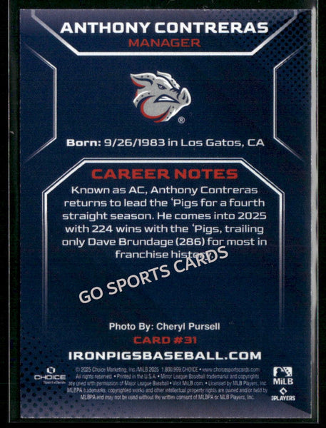 2025 Lehigh Valley IronPigs Anthony Contreras