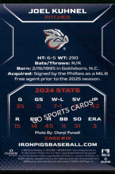 2025 Lehigh Valley IronPigs Joel Kuhnel