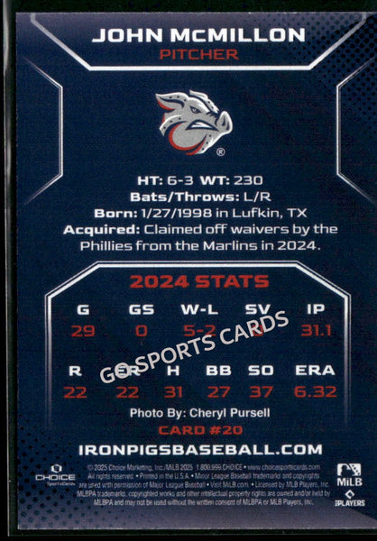 2025 Lehigh Valley IronPigs John McMillon