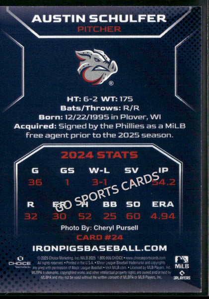2025 Lehigh Valley IronPigs Austin Schulfer