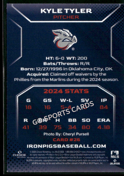 2025 Lehigh Valley IronPigs Kyle Tyler