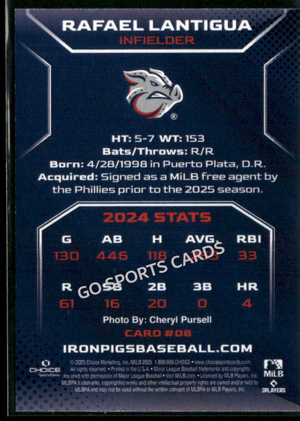 2025 Lehigh Valley IronPigs Rafael Lantigua