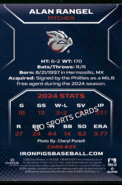 2025 Lehigh Valley IronPigs Alan Rangel