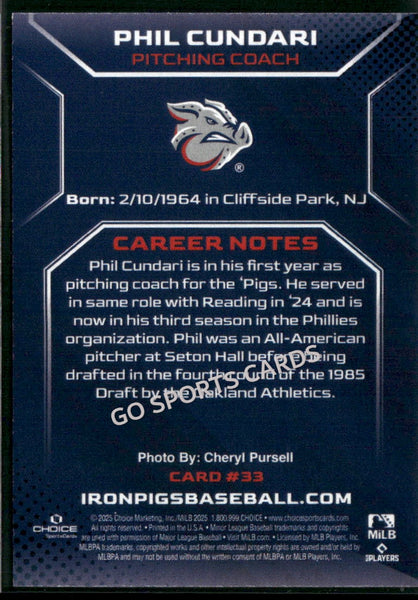 2025 Lehigh Valley IronPigs Phil Cundari