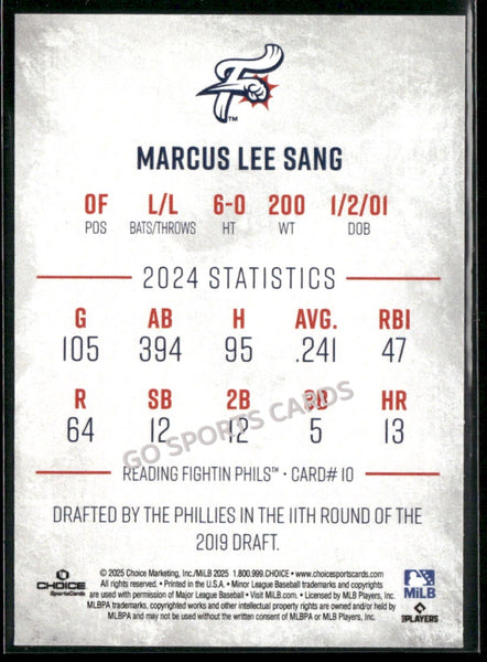 2025 Reading Fightin Phils 1st Marcus Lee Sang