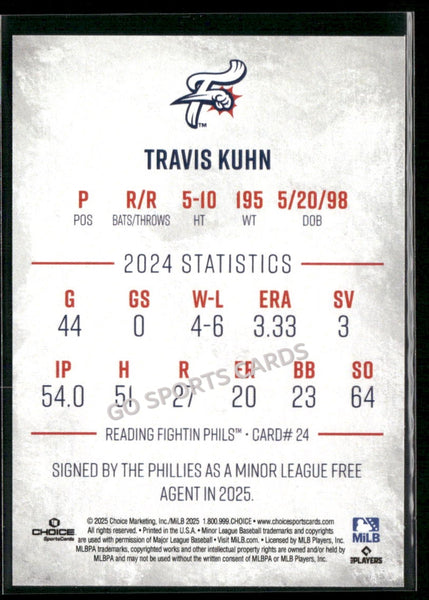 2025 Reading Fightin Phils 1st Travis Kuhn