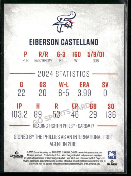2025 Reading Fightin Phils 1st Eiberson Castellano