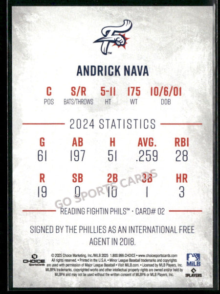 2025 Reading Fightin Phils 1st Andrick Nava