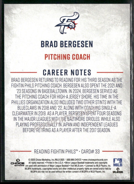 2025 Reading Fightin Phils 1st Brad Bergesen