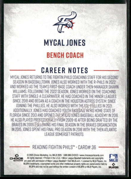 2025 Reading Fightin Phils 1st Mycal Jones