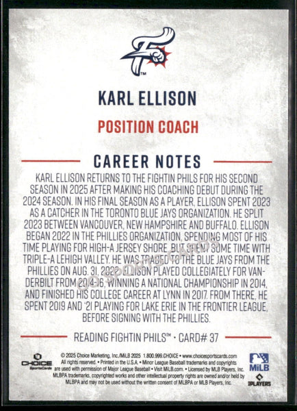 2025 Reading Fightin Phils 1st Karl Ellison