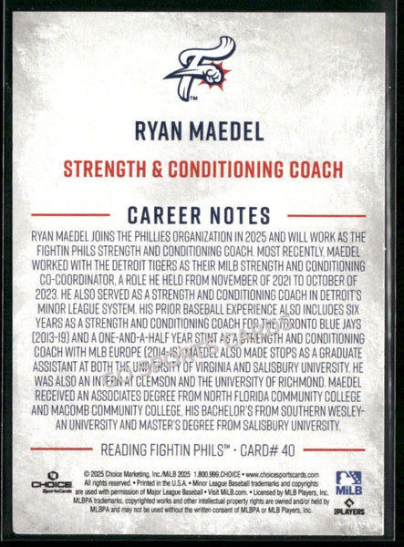 2025 Reading Fightin Phils 1st Ryan Maedel