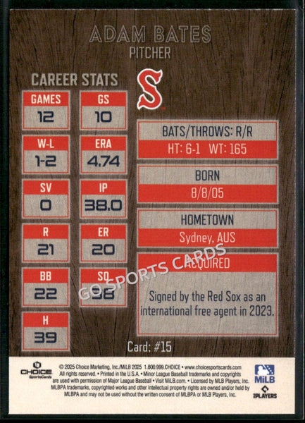 2025 Salem Red Sox Adam Bates