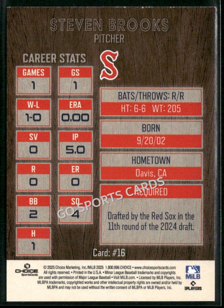 2025 Salem Red Sox Steven Brooks